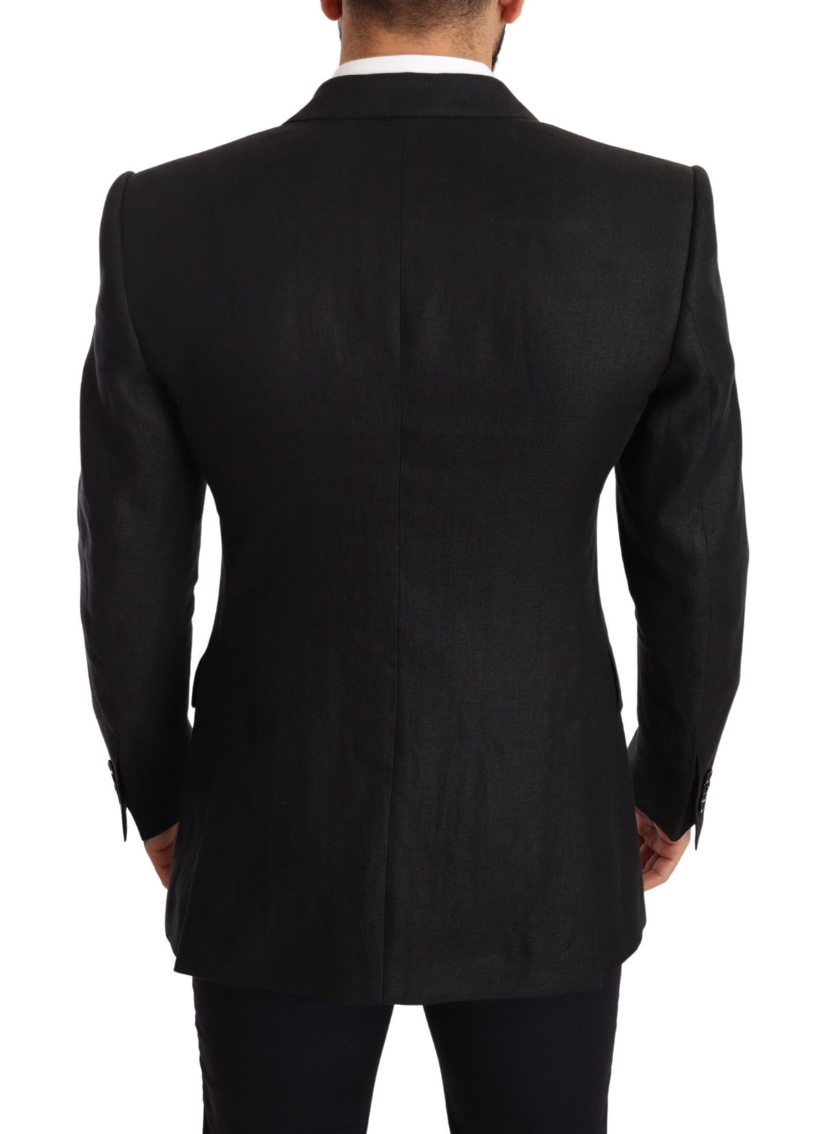 Dolce &amp; Gabbana - Veste, blazer, tailleur-pantalon noir en lin, coupe ajustée