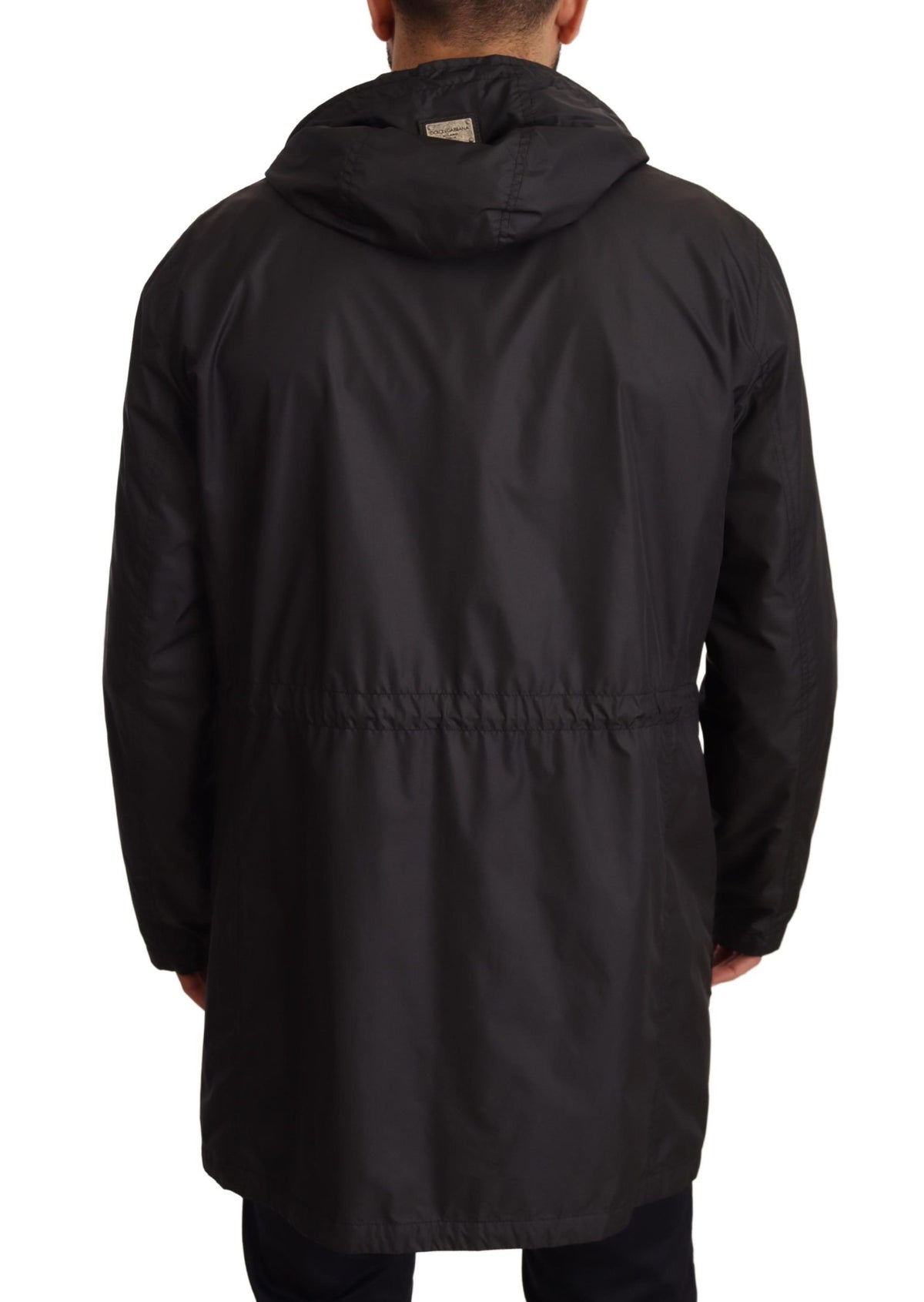 Manteau-trencher noir à capuche pour homme de Dolce & Gabbana