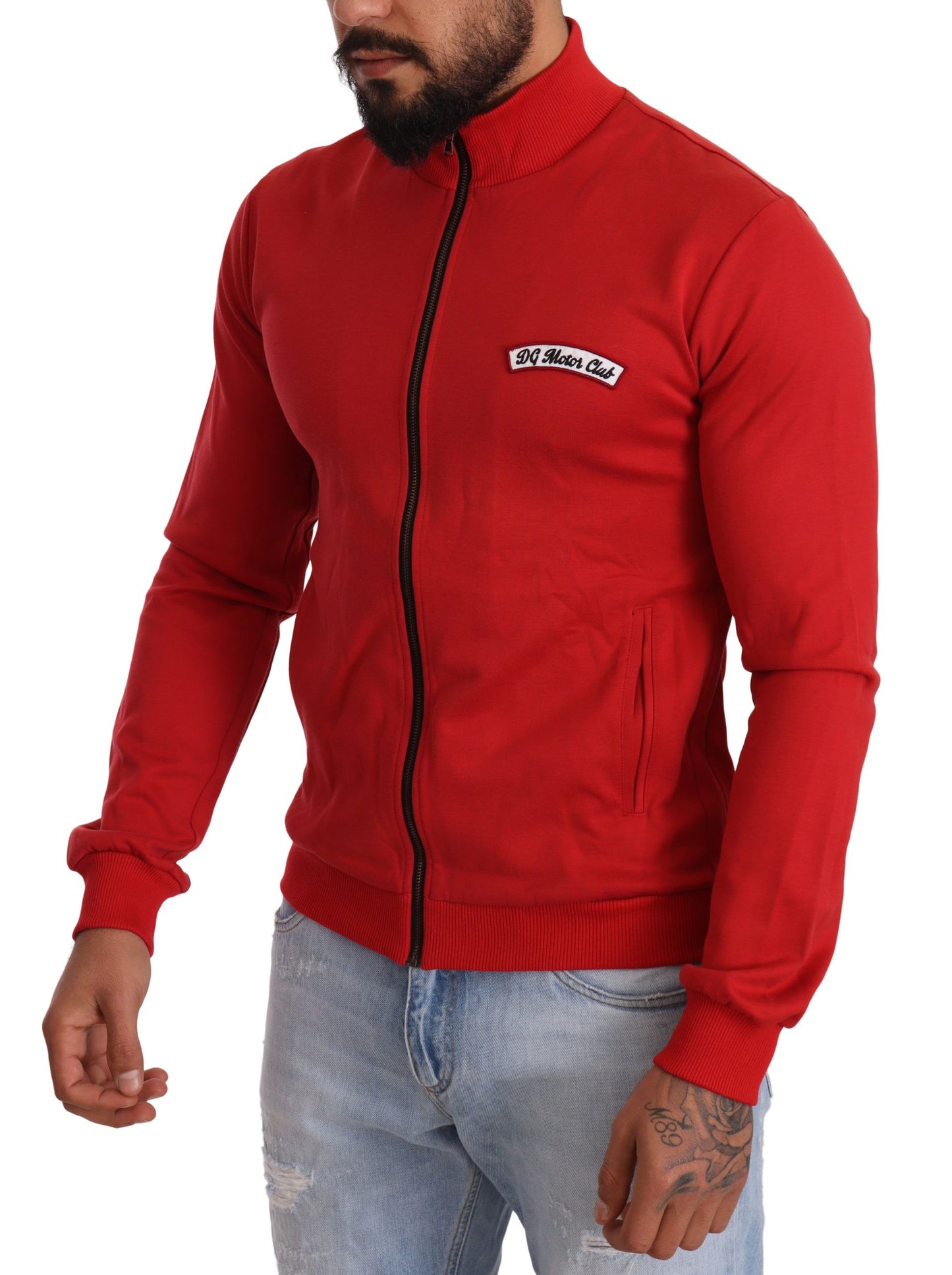 Dolce & Gabbana Rode DG Motor Club Stretch Sweater met Ritssluiting