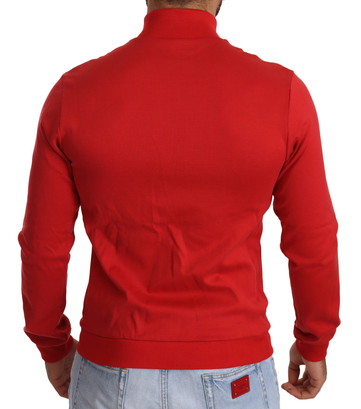 Pull en jersey extensible à fermeture éclair Dolce &amp; Gabbana, rouge, motif DG Motor Club.