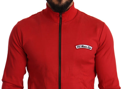Dolce & Gabbana Rode DG Motor Club Stretch Sweater met Ritssluiting