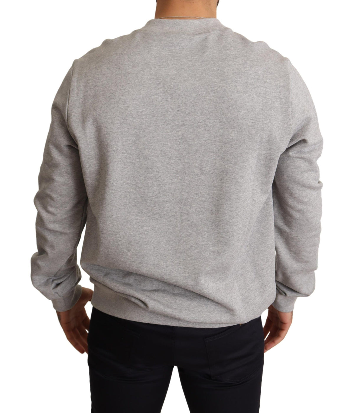 Pull en coton gris à imprimé "Roi Couronné" de Dolce &amp; Gabbana