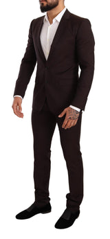 Costume MARTINI slim fit en laine bordeaux de Dolce &amp; Gabbana