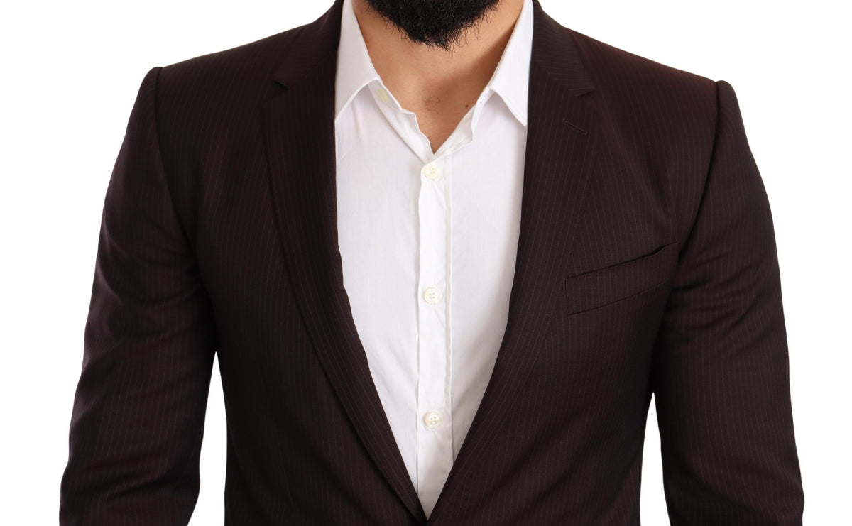 Costume MARTINI slim fit en laine bordeaux de Dolce &amp; Gabbana