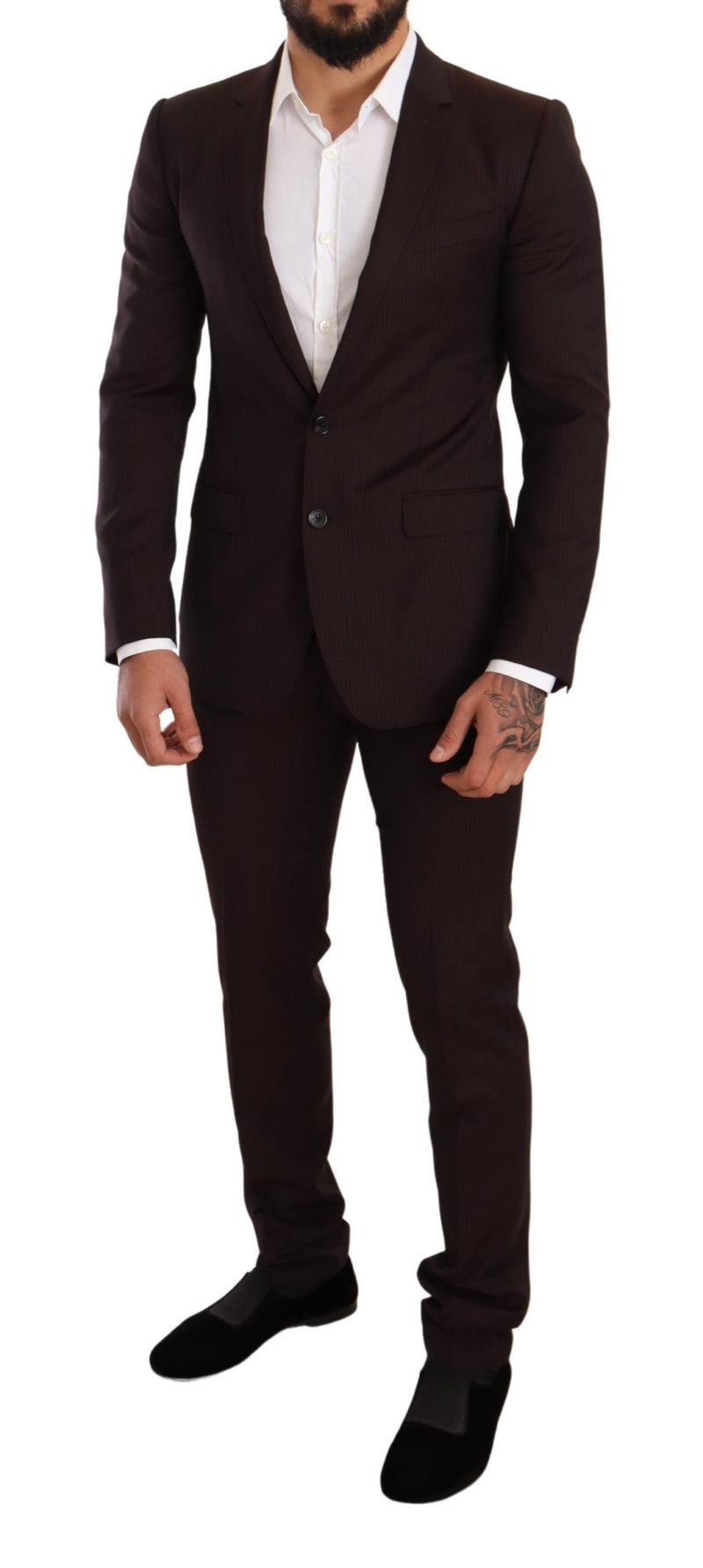 Costume MARTINI slim fit en laine bordeaux de Dolce &amp; Gabbana