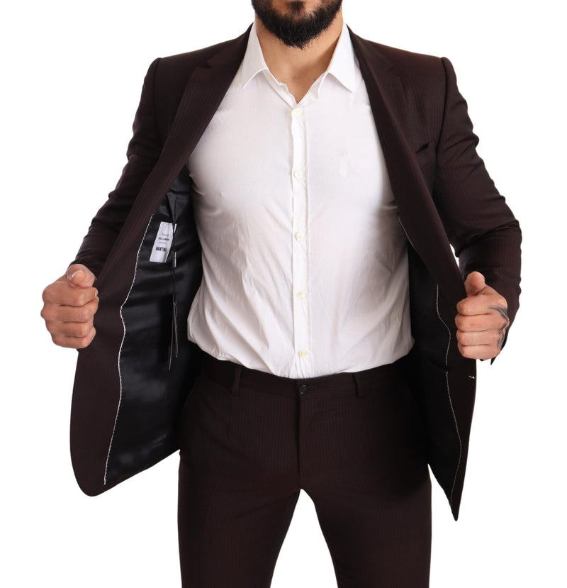 Costume MARTINI slim fit en laine bordeaux de Dolce &amp; Gabbana
