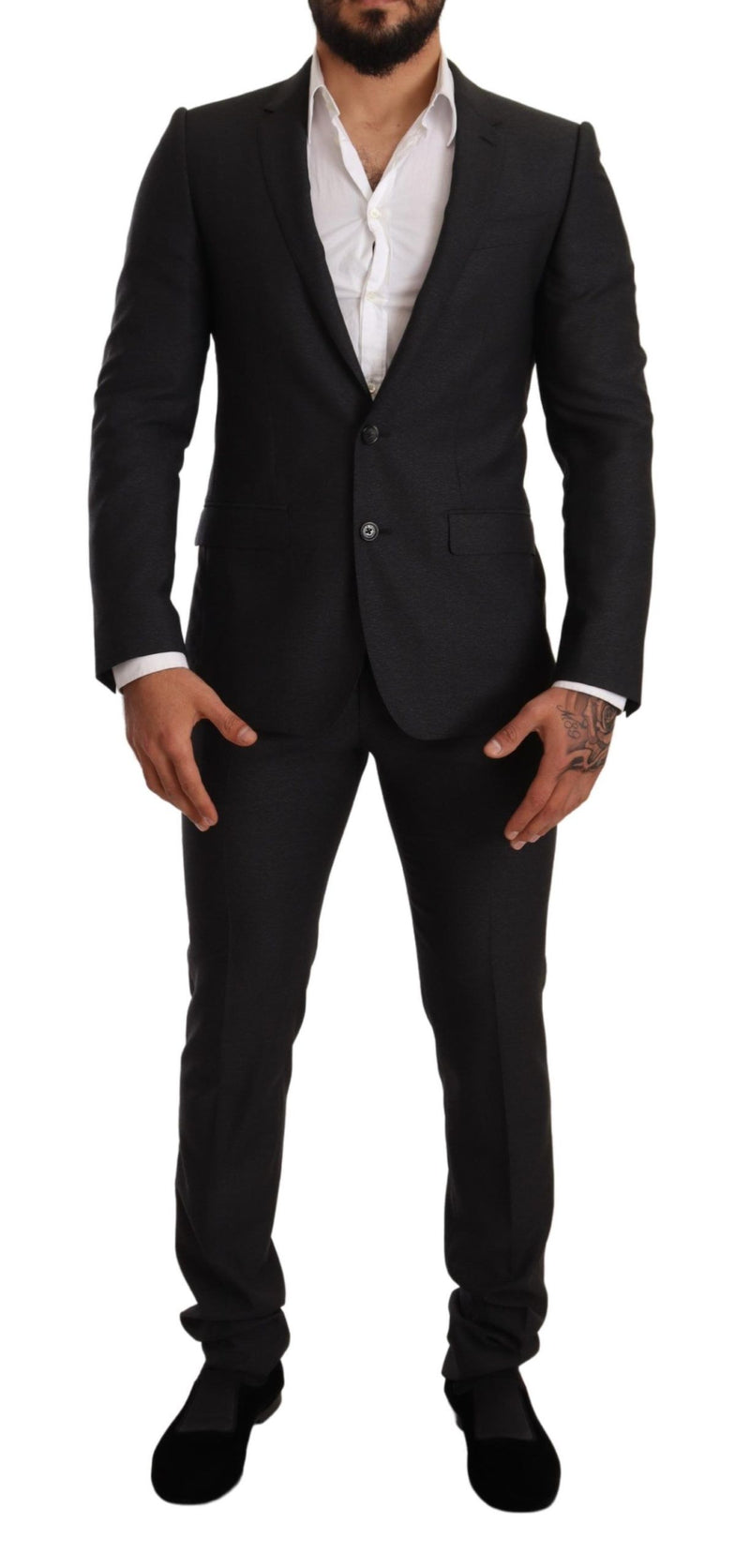 Costume-pantalon MARTINI en laine grise, coupe slim, Dolce &amp; Gabbana