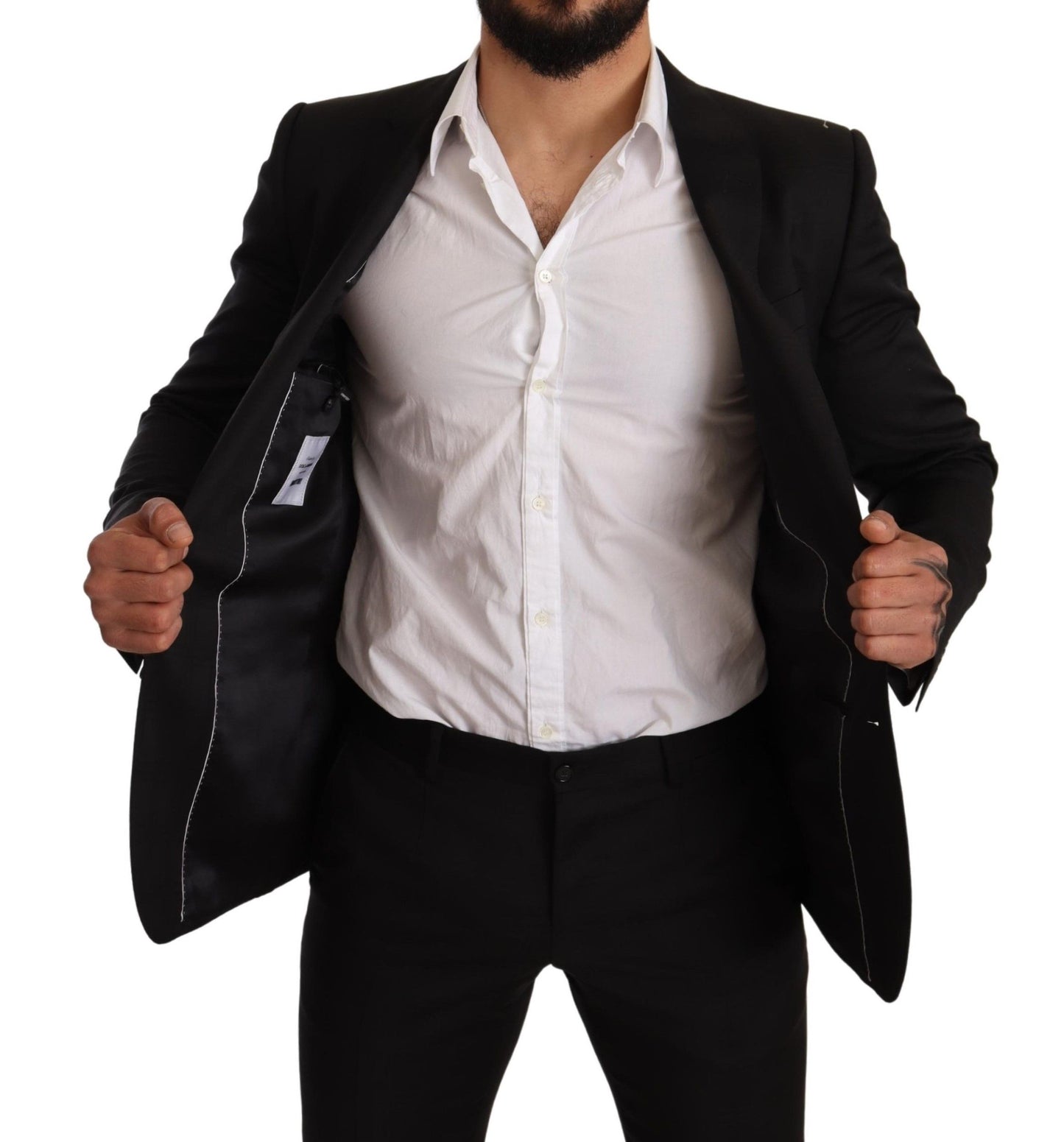Costume 2 pièces MARTINI SLIM FIT à carreaux noirs de Dolce & Gabbana