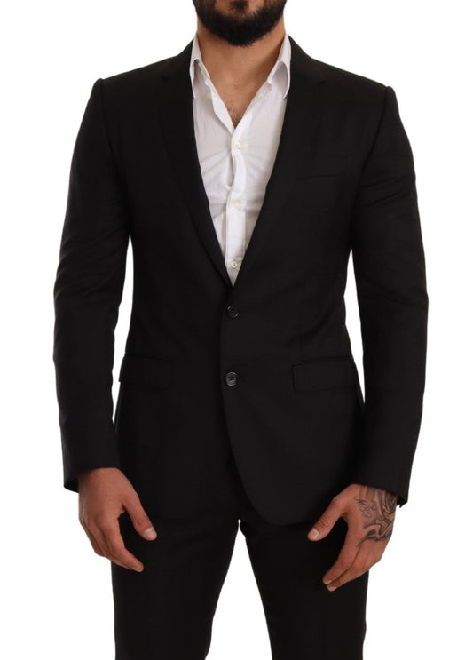 Costume 2 pièces MARTINI SLIM FIT à carreaux noirs de Dolce & Gabbana