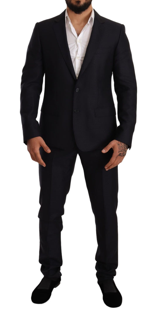 Costume 2 pièces MARTINI SLIM FIT bleu à motifs de Dolce & Gabbana