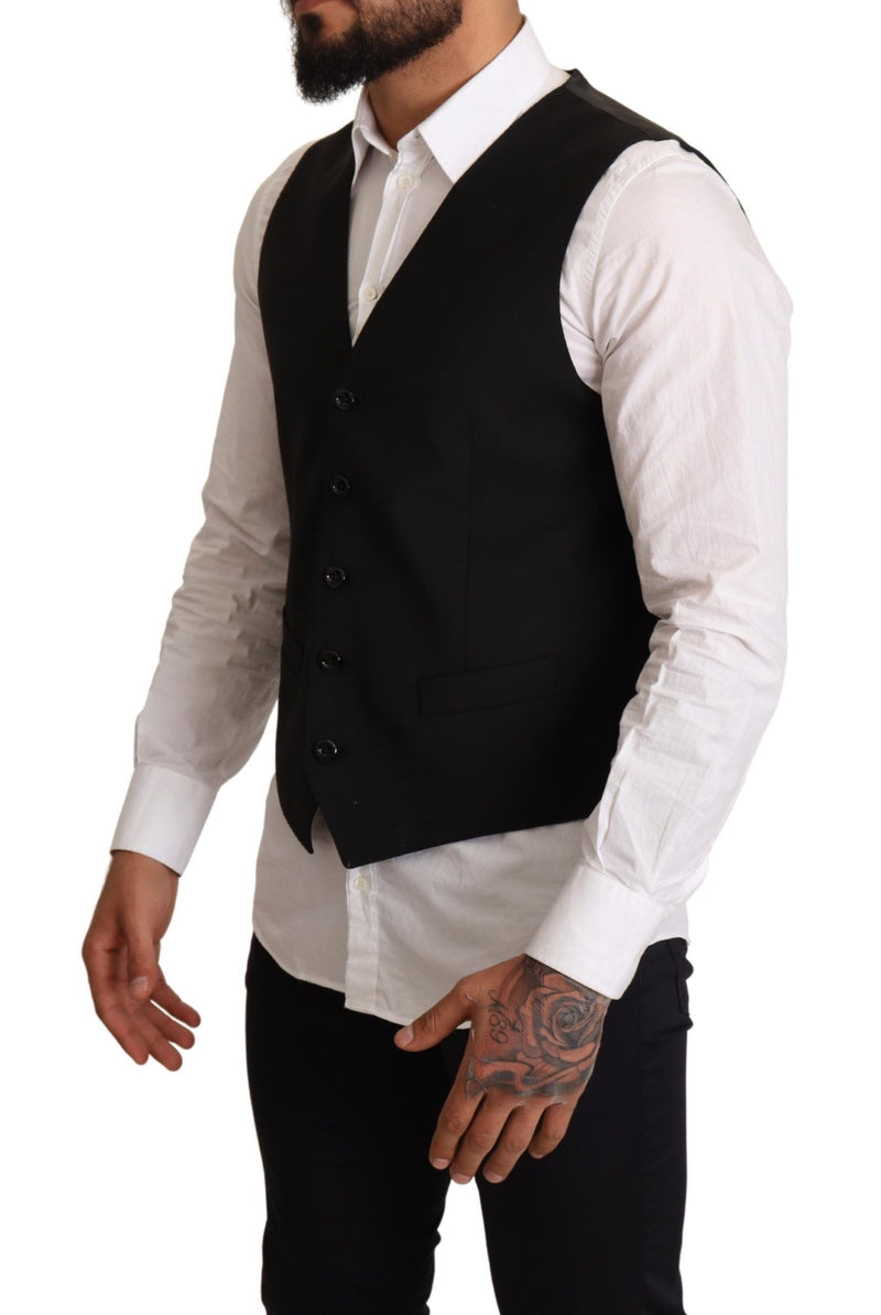 Gilet formel noir en laine de Dolce &amp; Gabbana