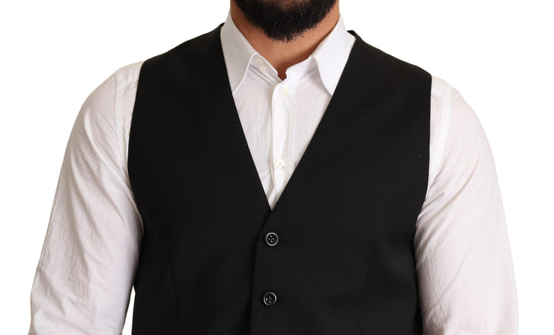 Gilet formel noir en laine de Dolce &amp; Gabbana