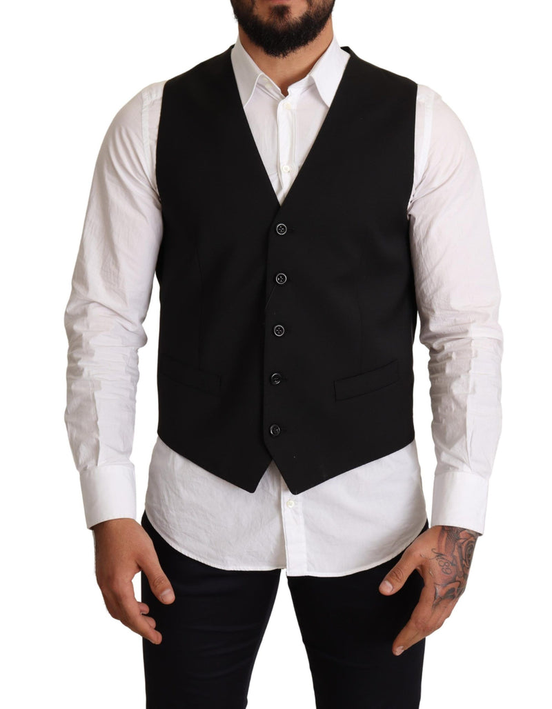 Gilet formel noir en laine de Dolce &amp; Gabbana