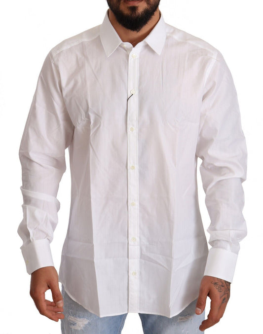 Chemise Martini pour homme, coupe slim, en coton blanc de Dolce & Gabbana