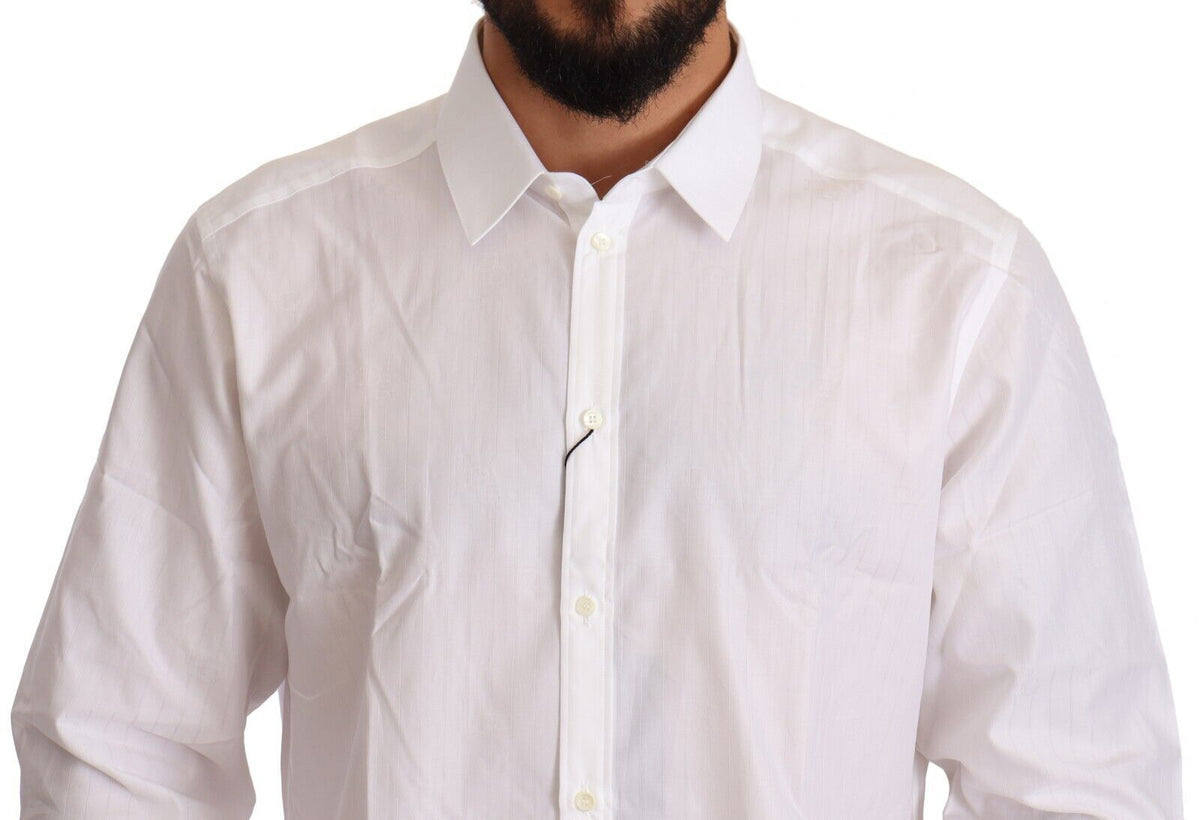 Chemise Martini pour homme, coupe slim, en coton blanc de Dolce &amp; Gabbana