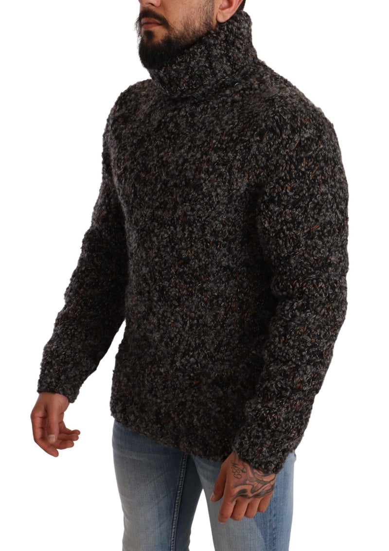 Pull col montant en laine mélangée grise de Dolce &amp; Gabbana