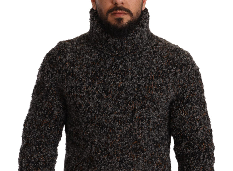 Pull col montant en laine mélangée grise de Dolce &amp; Gabbana