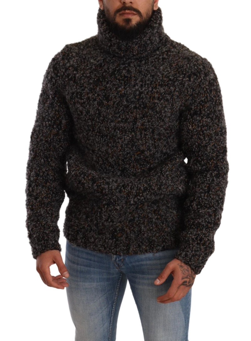 Pull col montant en laine mélangée grise de Dolce &amp; Gabbana