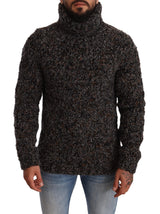 Pull col montant en laine mélangée grise de Dolce &amp; Gabbana