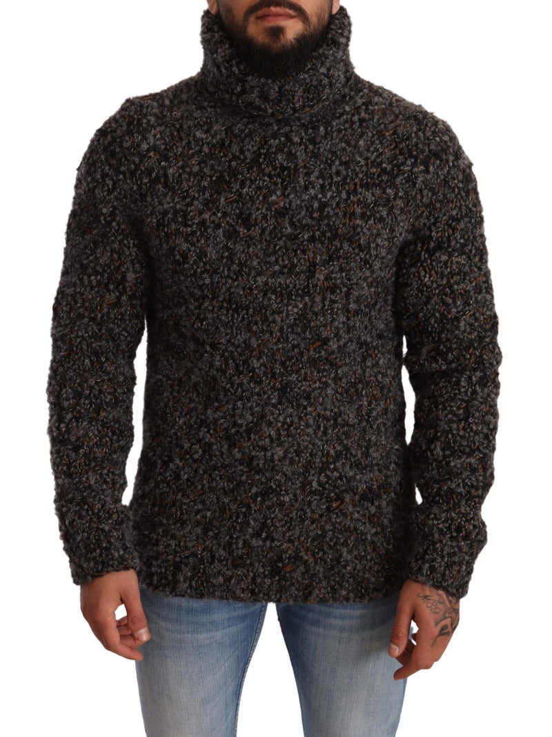 Pull col montant en laine mélangée grise de Dolce &amp; Gabbana