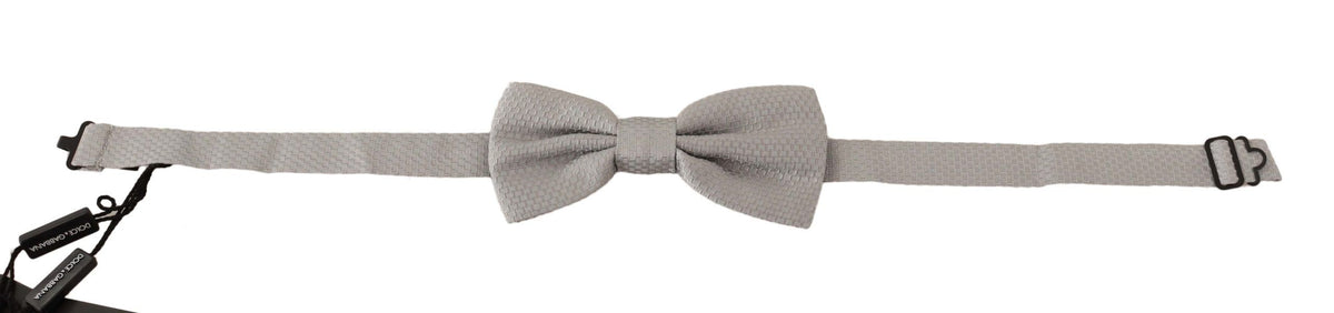 Nœud papillon ajustable Dolce &amp; Gabbana gris argenté 100 % soie