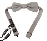 Nœud papillon ajustable Dolce &amp; Gabbana gris argenté 100 % soie
