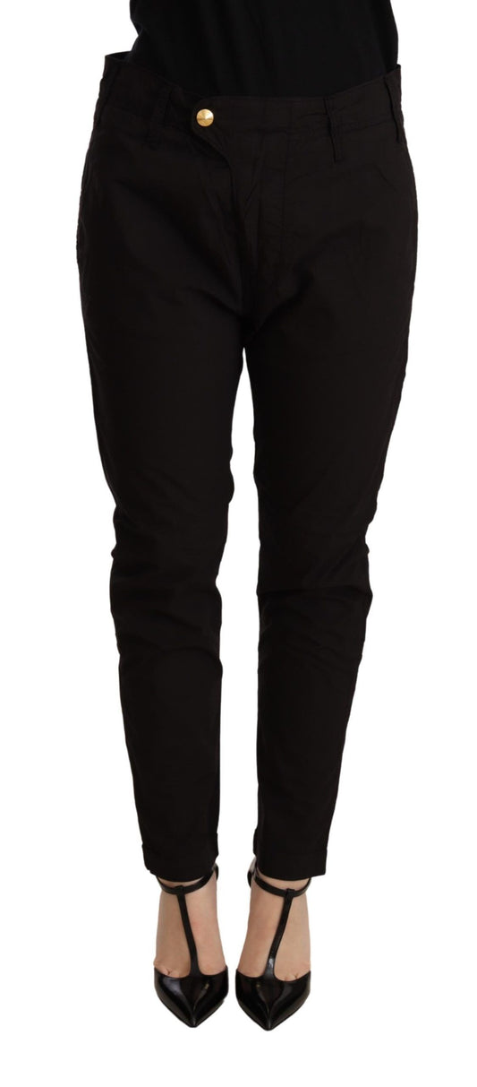 CYCLE Zwarte, middelhoge taille, wijde, smalle broek