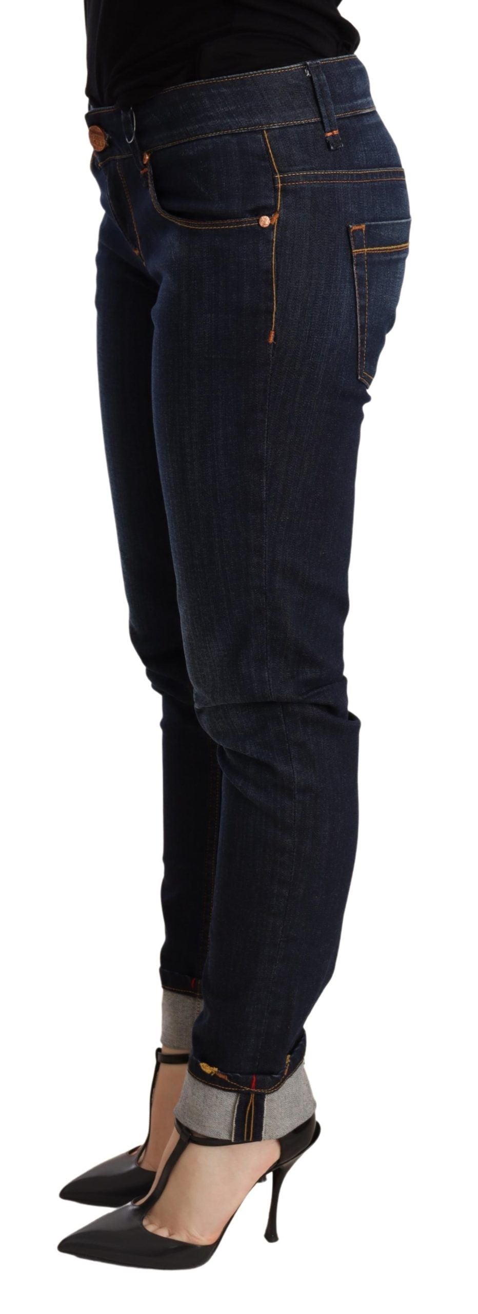 Pantalon en jean skinny taille basse, bleu clair, effet lavé, Acht.
