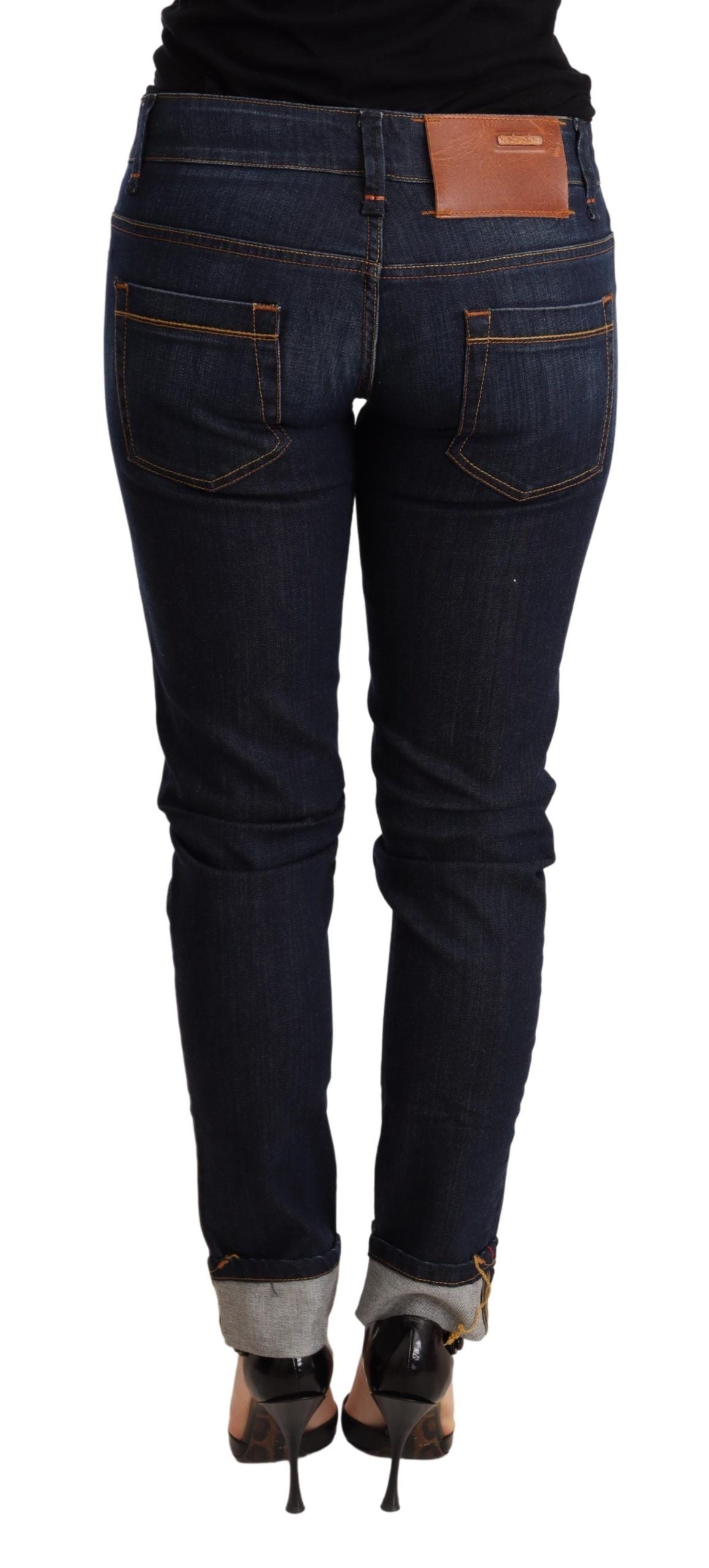 Pantalon en jean skinny taille basse, bleu clair, effet lavé, Acht.