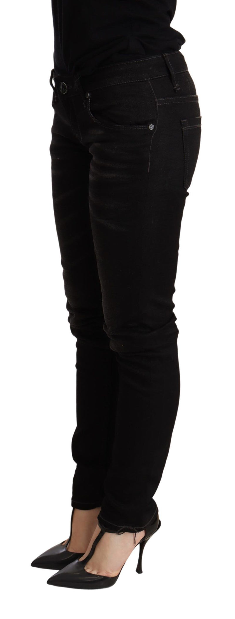 Acht Black Low Waist Skinny Denim Trouser - Stylish & Comfortable