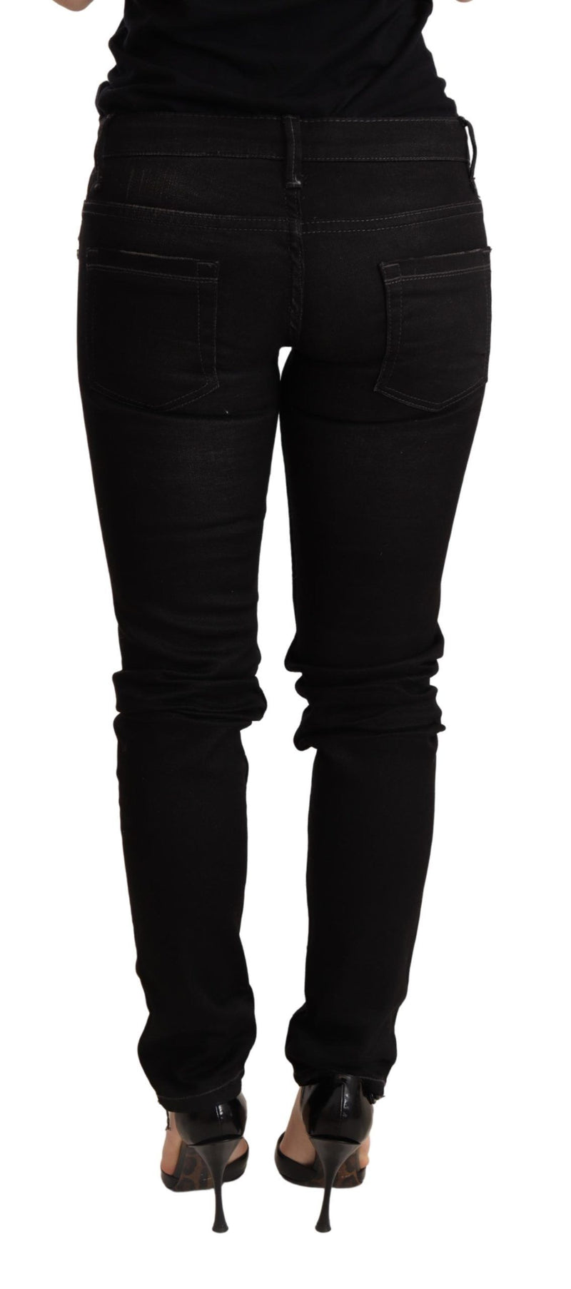 Acht Black Low Waist Skinny Denim Trouser - Stylish & Comfortable