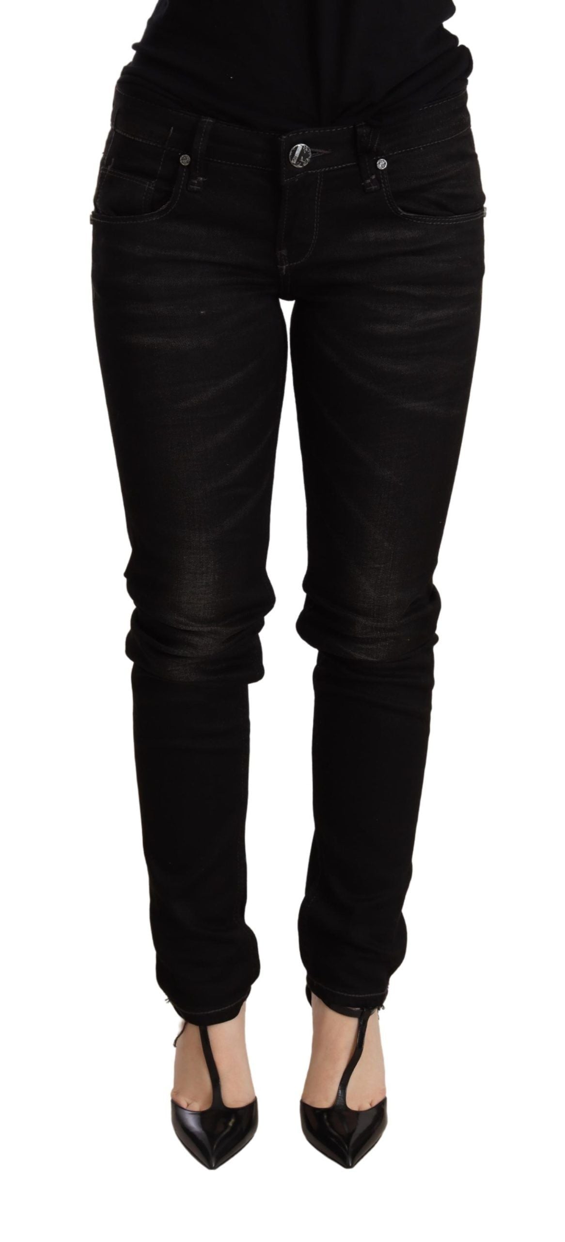 Acht Black Low Waist Skinny Denim Trouser - Chic and Comfortable