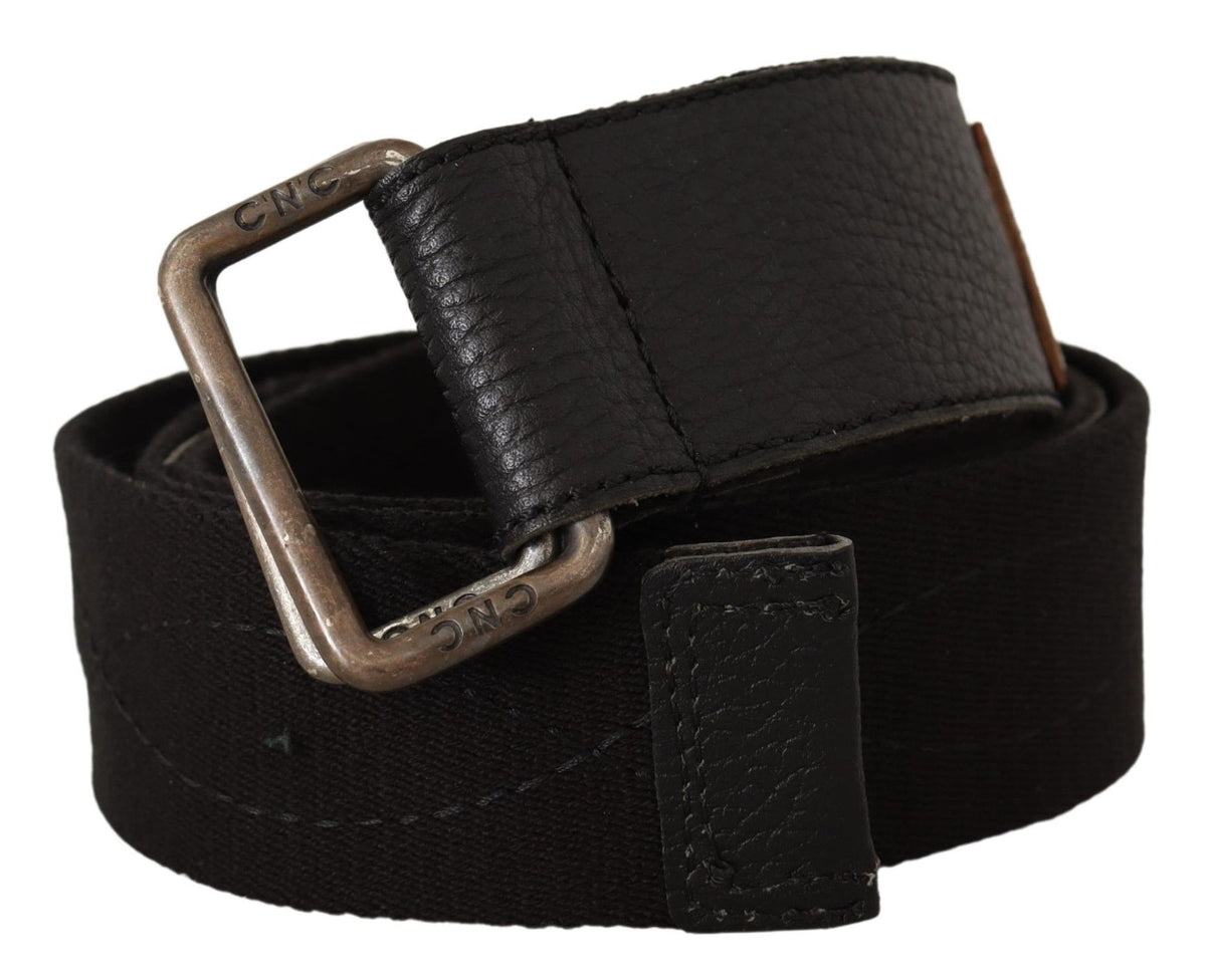 Ceinture à boucle métallique en coton noir Ducati Costume National