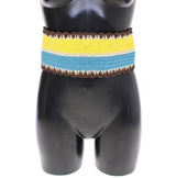 Ceinture large en raphia à rayures jaunes Dolce &amp; Gabbana