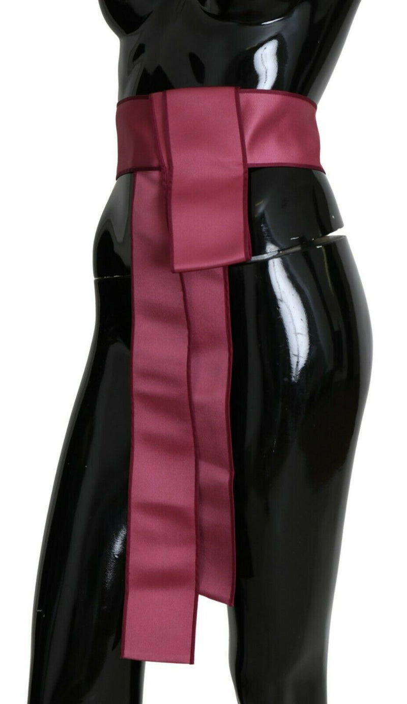 Ceinture large à 3 boutons Dolce &amp; Gabbana en soie rose 100 %