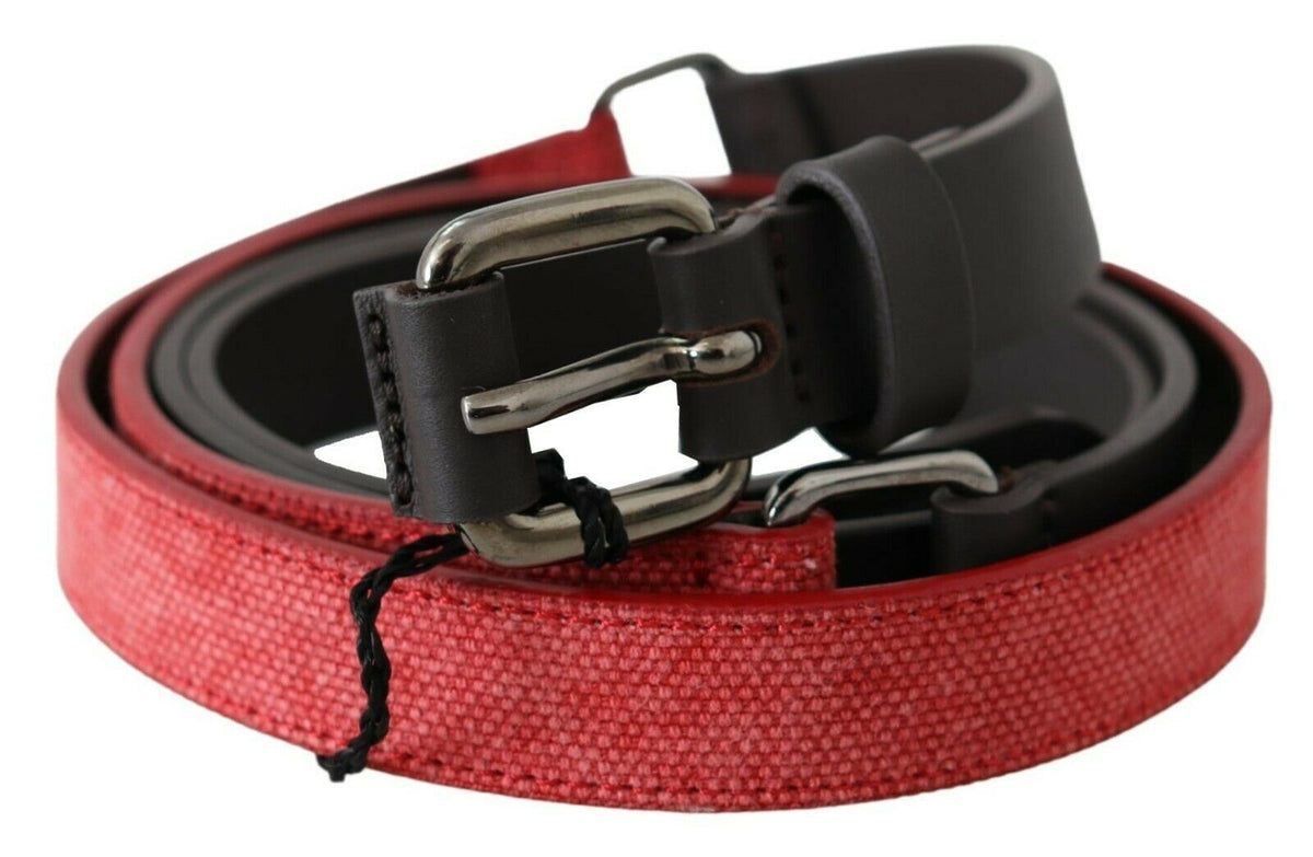 Ceinture à boucle en cuir marron rouge avec logo argenté pour costume national