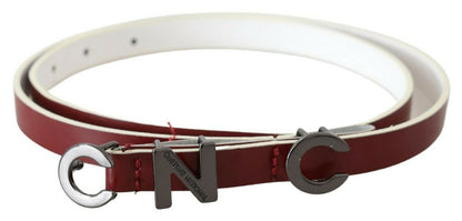 Costume National Marron Cuir Logo Skinny Fashion