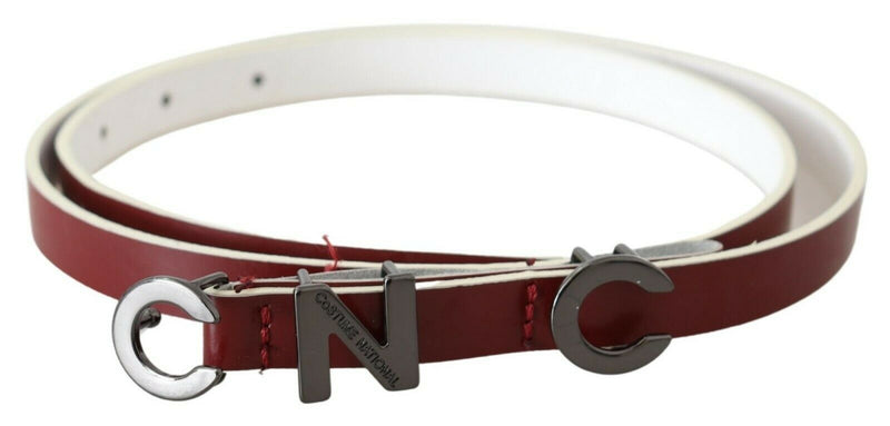 Costume National Marron Cuir Logo Skinny Fashion