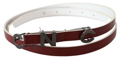 Costume National Marron Cuir Logo Skinny Fashion