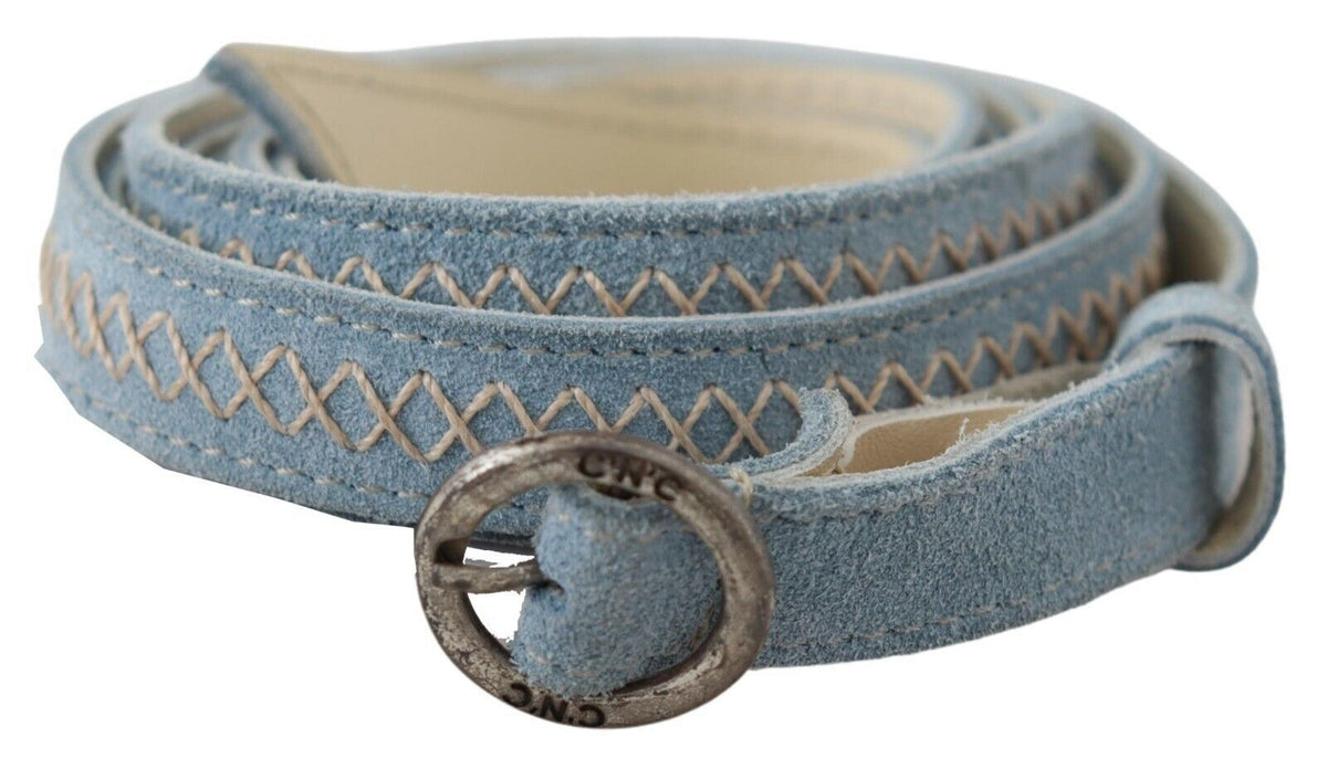Ceinture en cuir bleu skinny style national