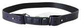 Ceinture à boucle en cuir noir avec logo Costume National