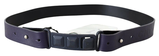 Ceinture à boucle en cuir noir avec logo Costume National