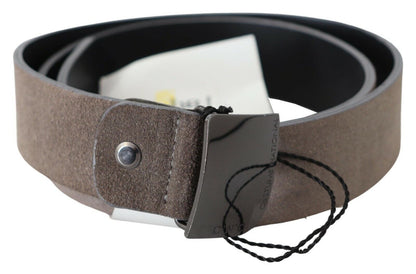Kostuum Nationale Bruine Leren Vierkante Logo Gesp Riem