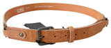 Ceinture en cuir véritable marron clair Costume National