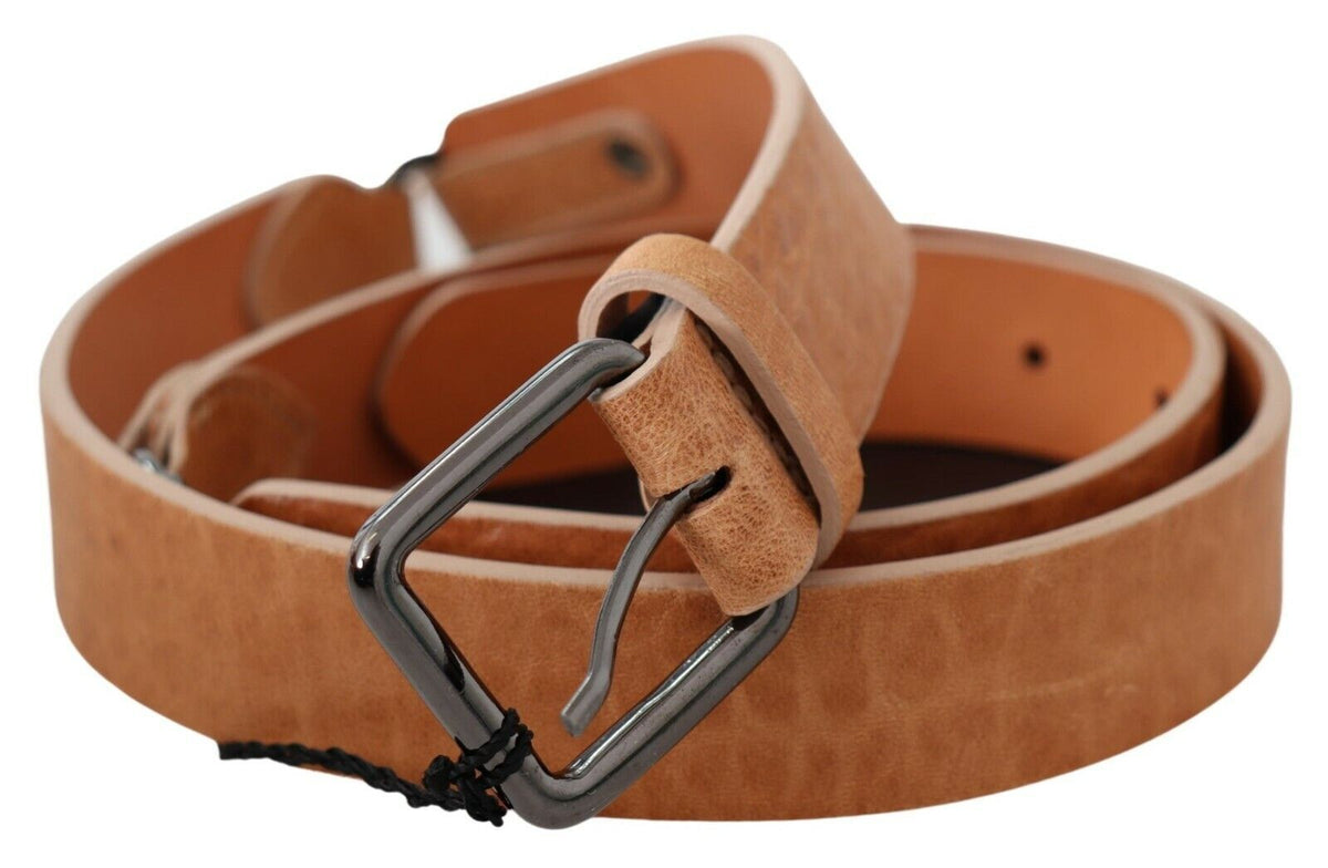 Ceinture en cuir véritable marron clair Costume National
