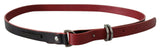 Ceinture en cuir noir et rouge avec logo Costume National