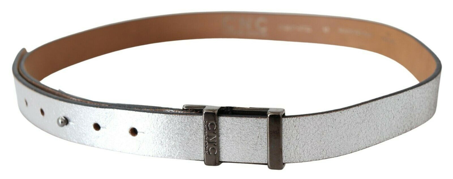 Kostuum Nationaal Bruin Metallic Zilver Leren Riem
