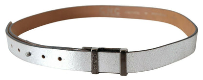 Kostuum Nationaal Bruin Metallic Zilver Leren Riem