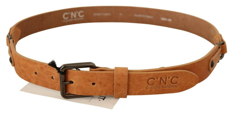 Ceinture à boucle marron clair de costume national
