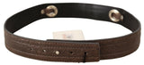 Ceinture en cuir marron avec fermeture argentée pour costume national